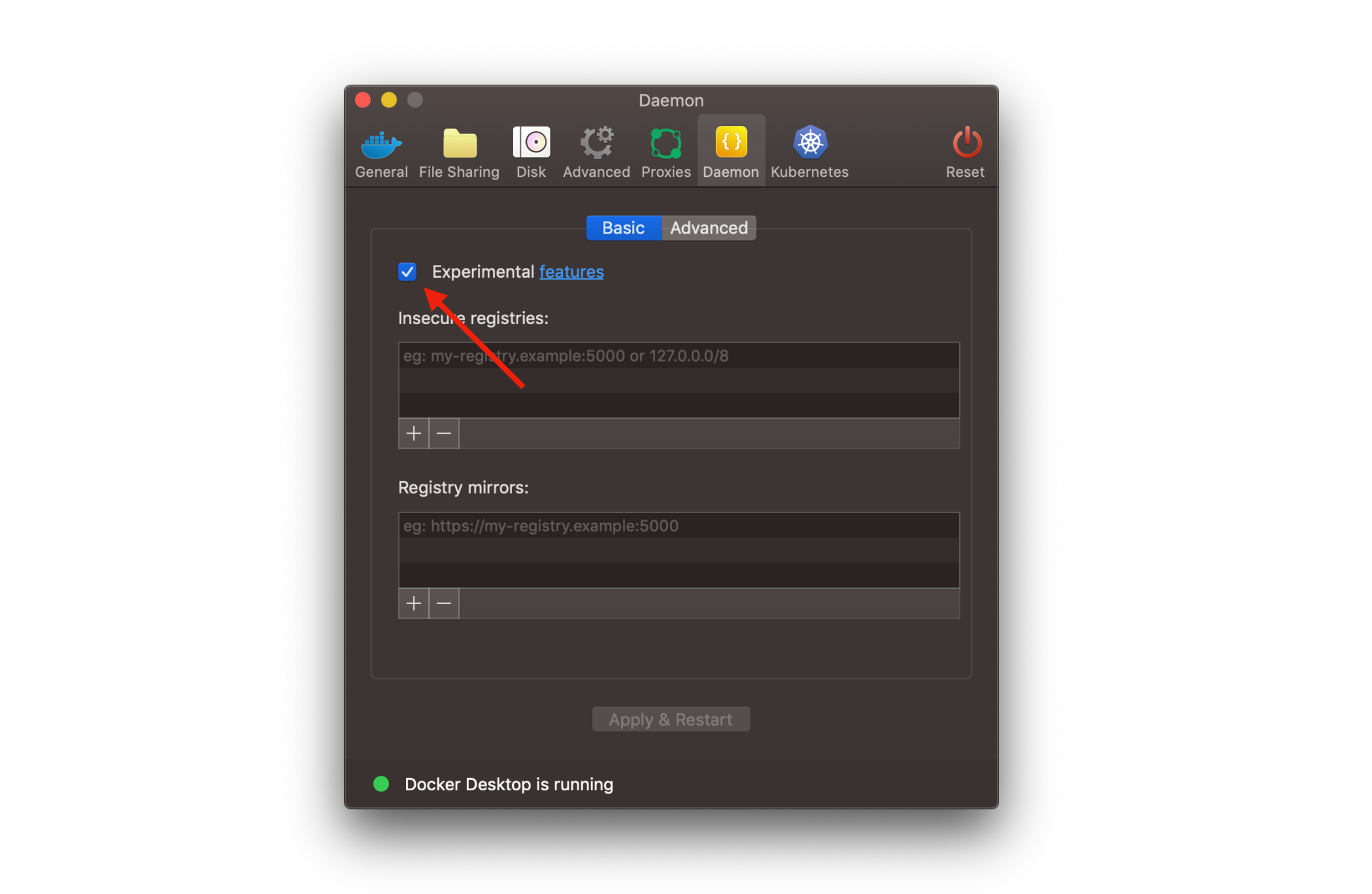Docker Daemon Experimental Feature